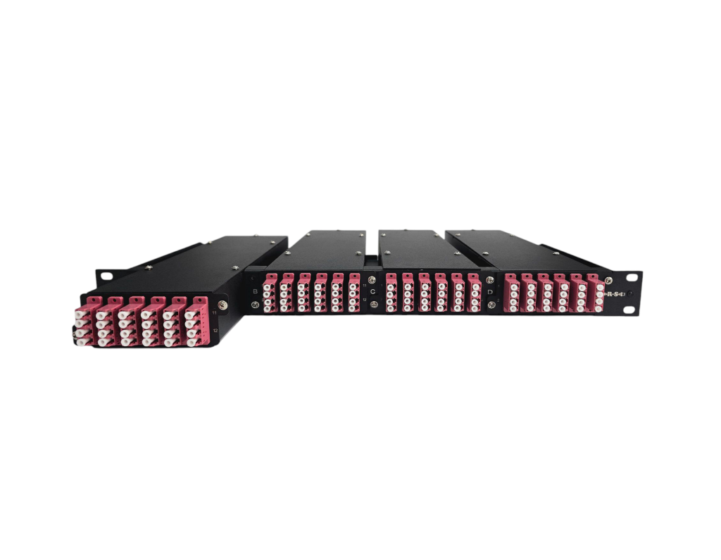 پچ پنل - فیبر نوری 48 پورت ماژولارOM4 LC Quad Multi-mode